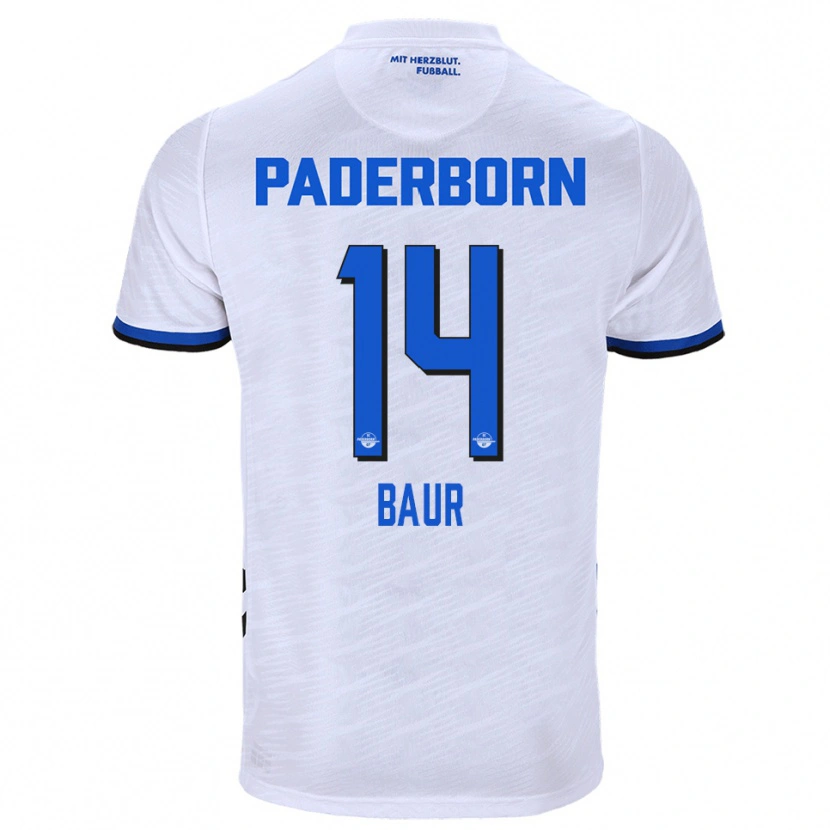Danxen Kinder Mika Baur #14 Weiß Blau Auswärtstrikot Trikot 2025/26 T-Shirt
