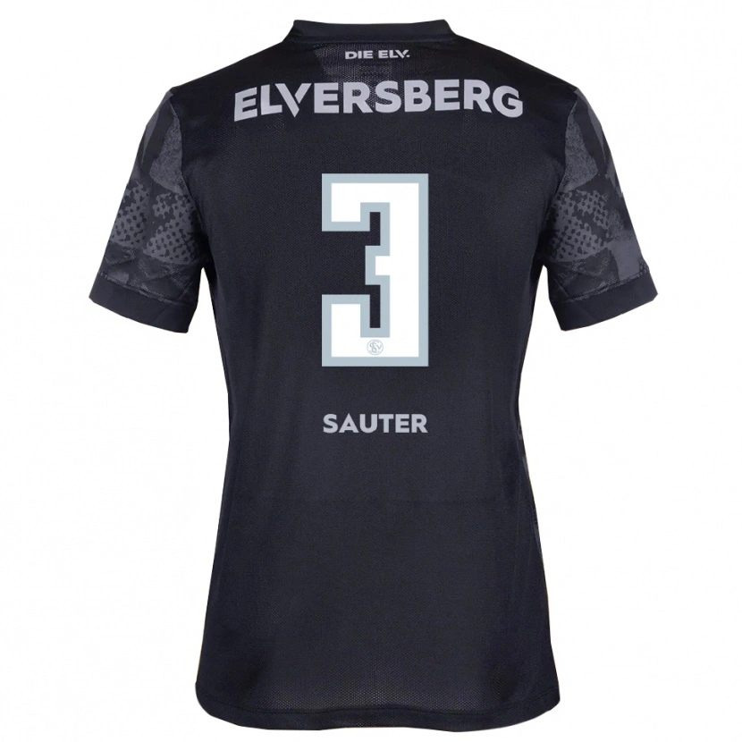 Danxen Kinder Luca Sauter #3 Schwarz Grau Auswärtstrikot Trikot 2025/26 T-Shirt