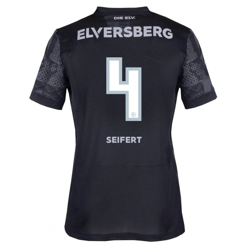 Danxen Kinder Luis Seifert #4 Schwarz Grau Auswärtstrikot Trikot 2025/26 T-Shirt