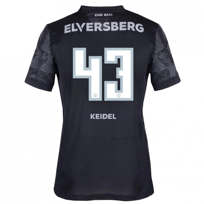 Danxen Kinder Felix Keidel #43 Schwarz Grau Auswärtstrikot Trikot 2025/26 T-Shirt
