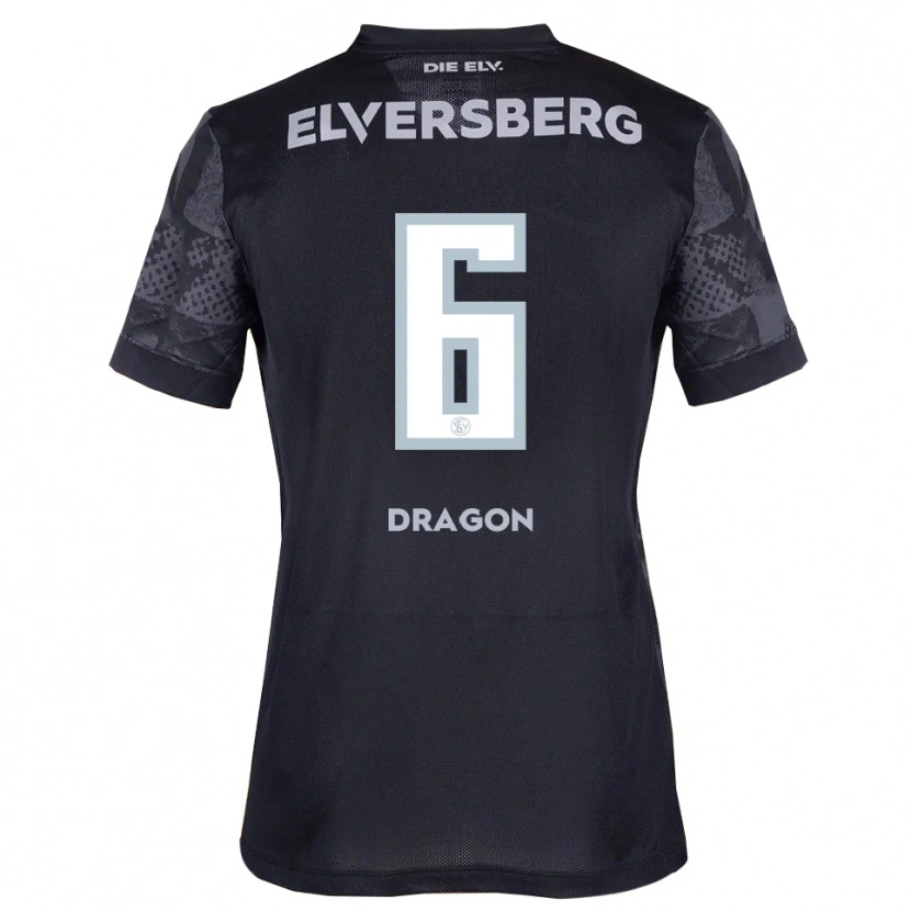 Danxen Kinder Patryk Dragon #6 Schwarz Grau Auswärtstrikot Trikot 2025/26 T-Shirt