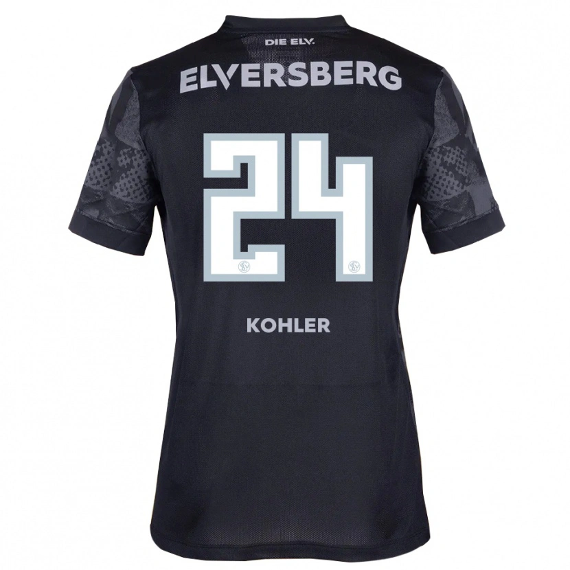 Danxen Kinder Lukas Kohler #24 Schwarz Grau Auswärtstrikot Trikot 2025/26 T-Shirt