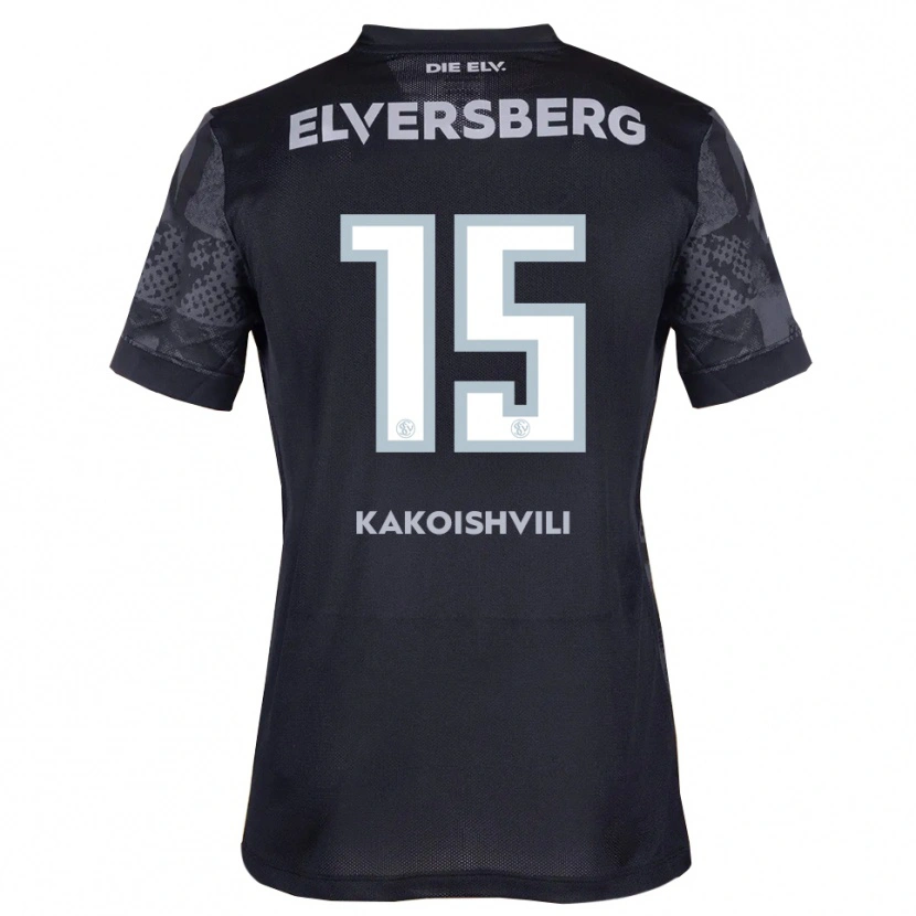 Danxen Kinder Dimitri Kakoishvili #15 Schwarz Grau Auswärtstrikot Trikot 2025/26 T-Shirt