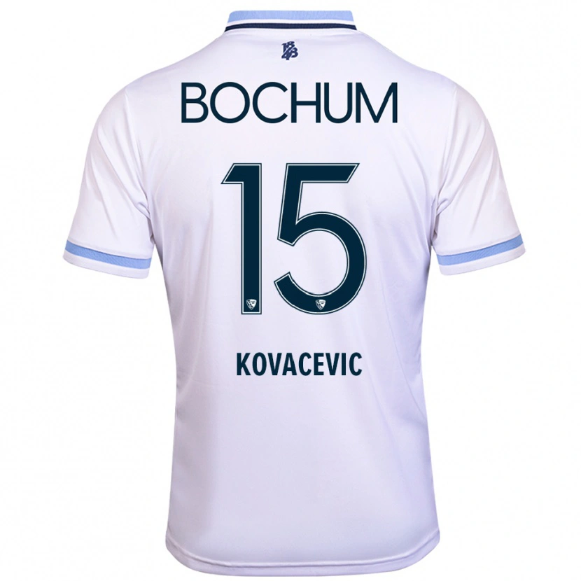 Danxen Kinder Elhan Kovacevic #15 Weiß Himmelblau Auswärtstrikot Trikot 2025/26 T-Shirt
