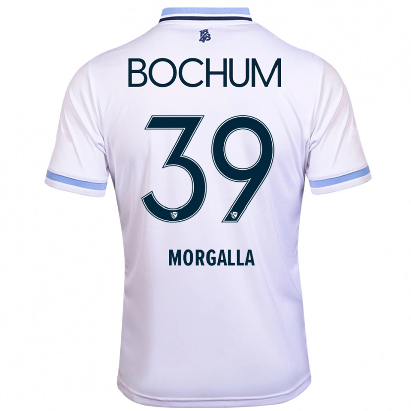 Danxen Kinder Leandro Morgalla #39 Weiß Himmelblau Auswärtstrikot Trikot 2025/26 T-Shirt