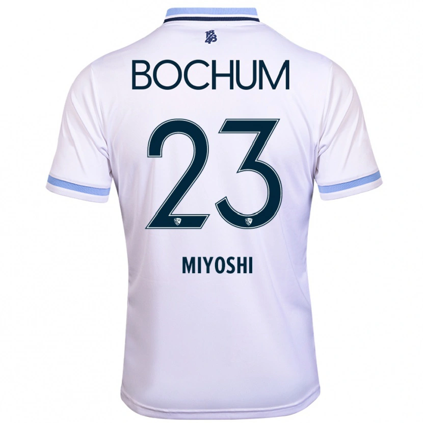 Danxen Kinder Koji Miyoshi #23 Weiß Himmelblau Auswärtstrikot Trikot 2025/26 T-Shirt