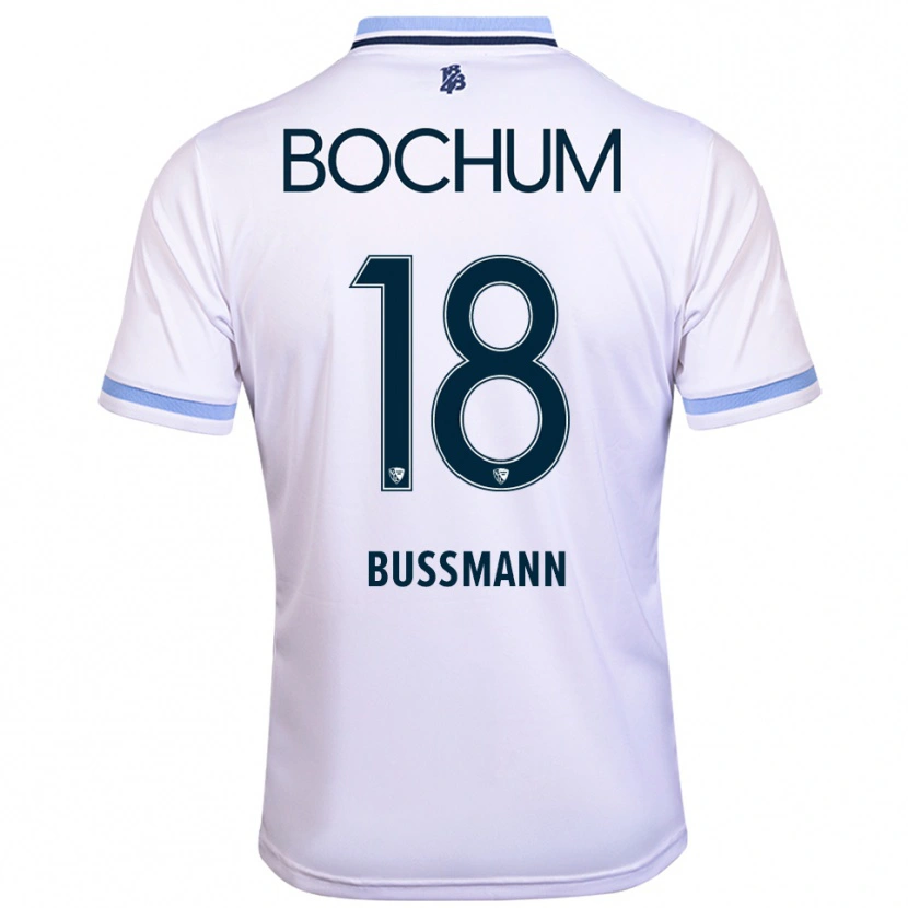 Danxen Kinder Benjamin Bußmann #18 Weiß Himmelblau Auswärtstrikot Trikot 2025/26 T-Shirt