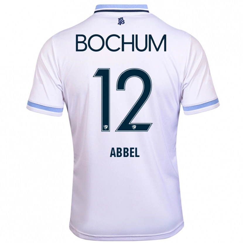 Danxen Kinder Erik Abbel #12 Weiß Himmelblau Auswärtstrikot Trikot 2025/26 T-Shirt
