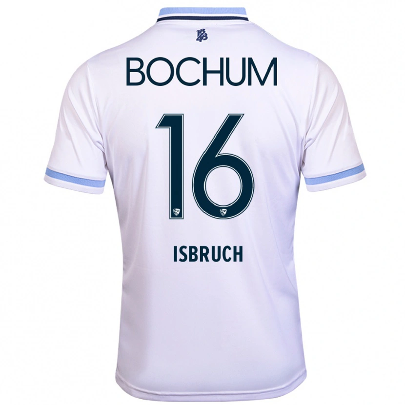 Danxen Kinder Lasse Isbruch #16 Weiß Himmelblau Auswärtstrikot Trikot 2025/26 T-Shirt
