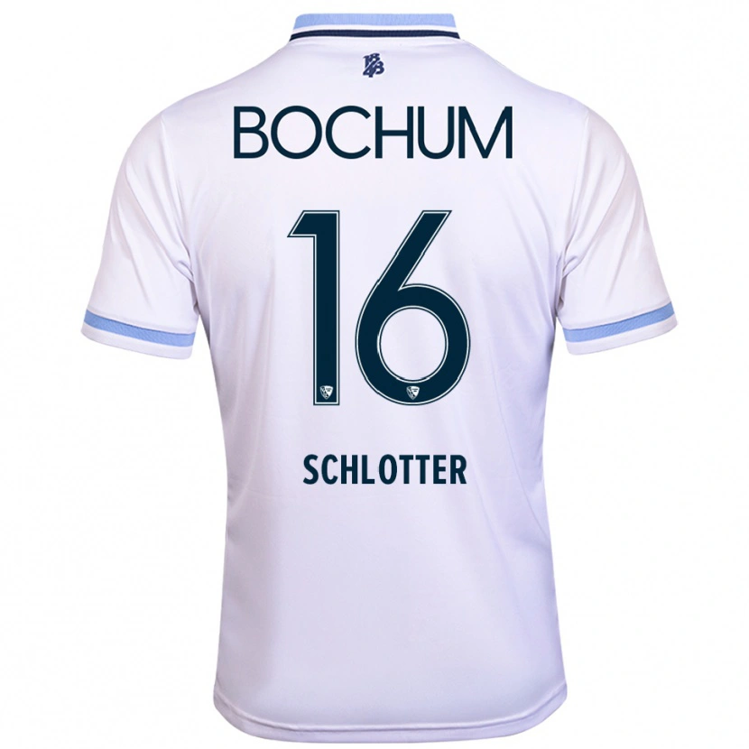 Danxen Kinder Joel Schlotter #16 Weiß Himmelblau Auswärtstrikot Trikot 2025/26 T-Shirt