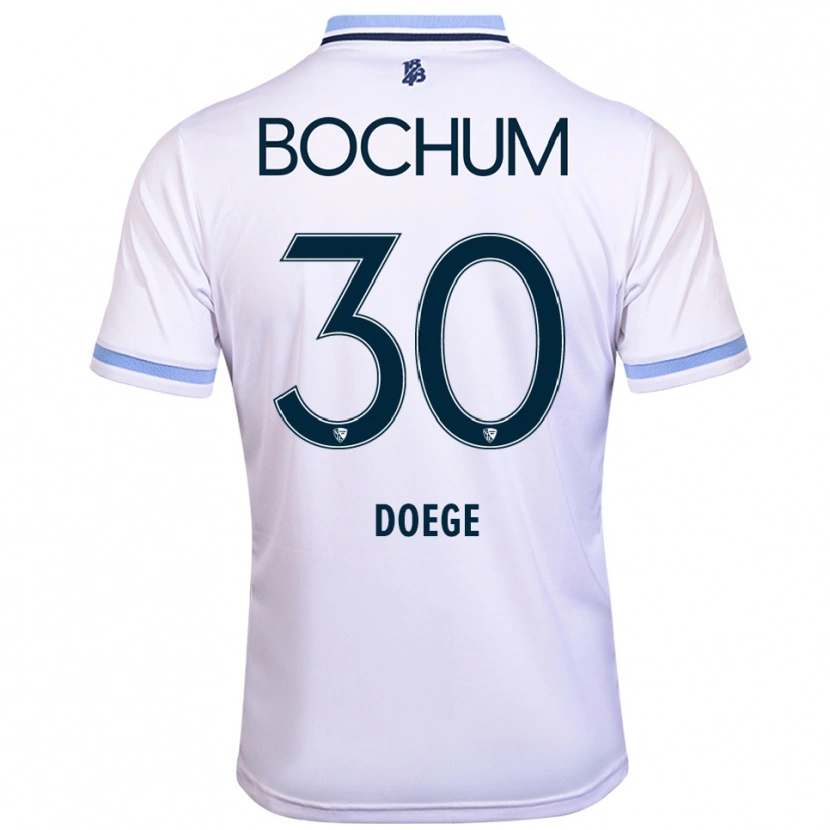 Danxen Kinder Leonie Doege #30 Weiß Himmelblau Auswärtstrikot Trikot 2025/26 T-Shirt