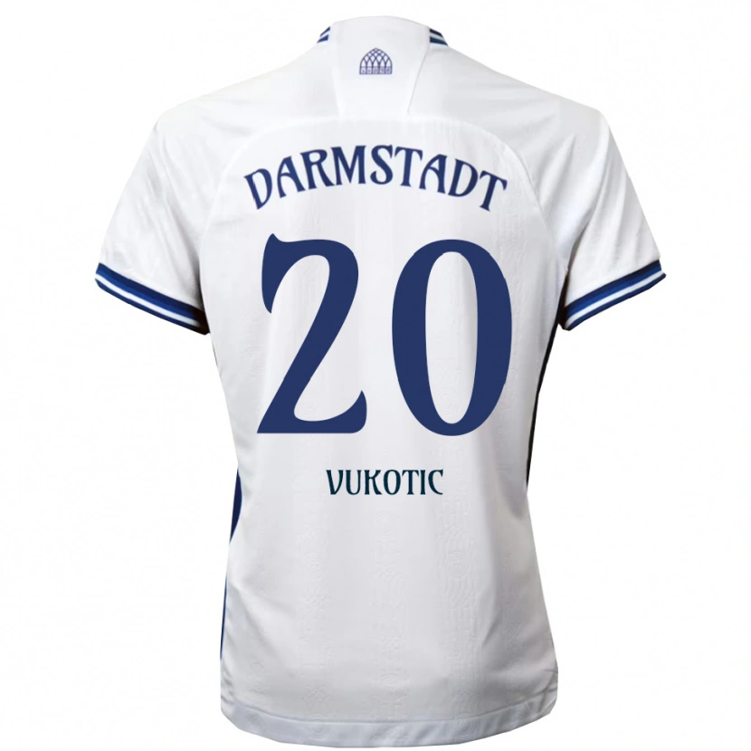 Danxen Kinder Aleksandar Vukotic #20 Weiß Blau Auswärtstrikot Trikot 2025/26 T-Shirt