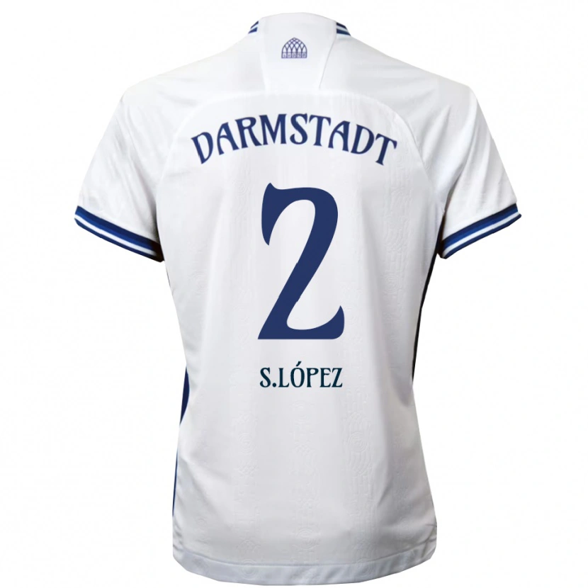 Danxen Kinder Sergio López #2 Weiß Blau Auswärtstrikot Trikot 2025/26 T-Shirt