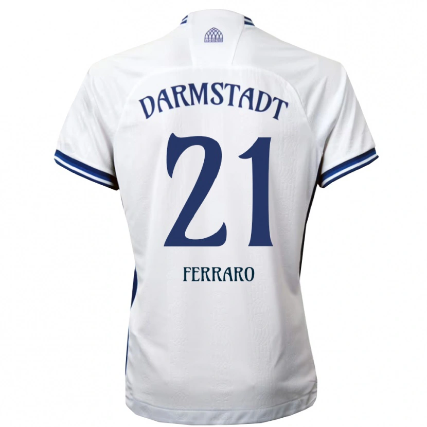 Danxen Kinder Enzo Ferraro #21 Weiß Blau Auswärtstrikot Trikot 2025/26 T-Shirt