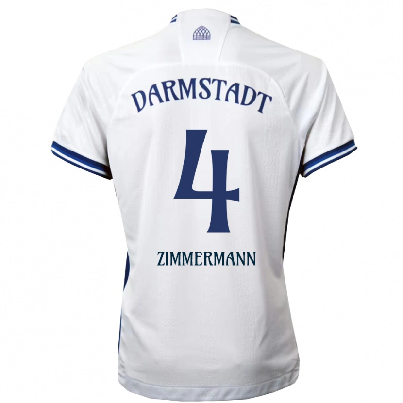 Danxen Kinder Christoph Zimmermann #4 Weiß Blau Auswärtstrikot Trikot 2025/26 T-Shirt