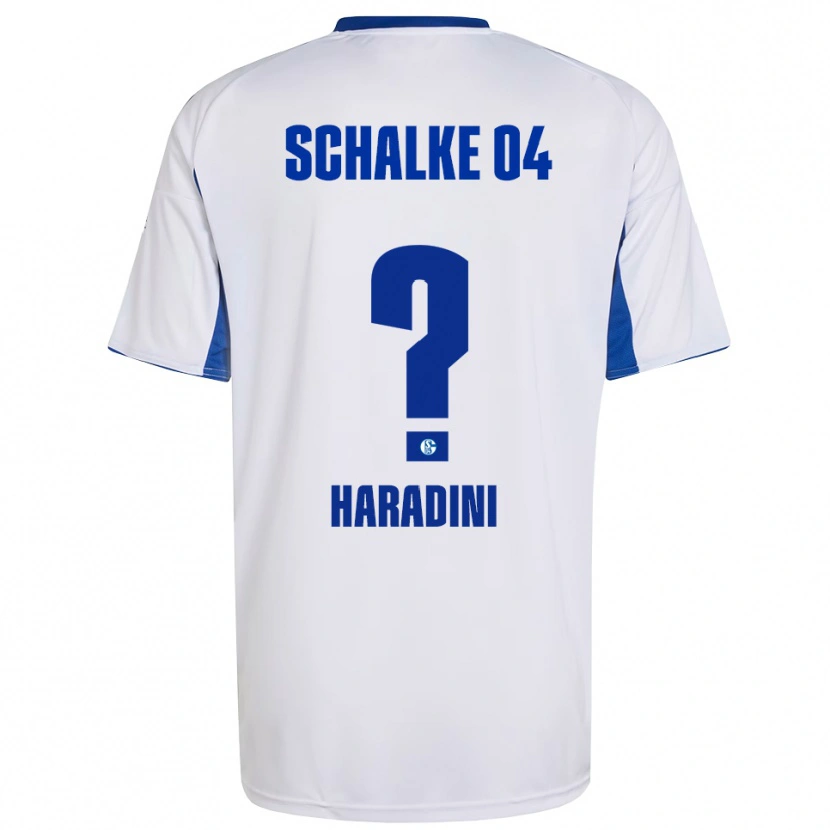 Danxen Kinder Hassan Haradini #0 Weiß Blau Auswärtstrikot Trikot 2025/26 T-Shirt