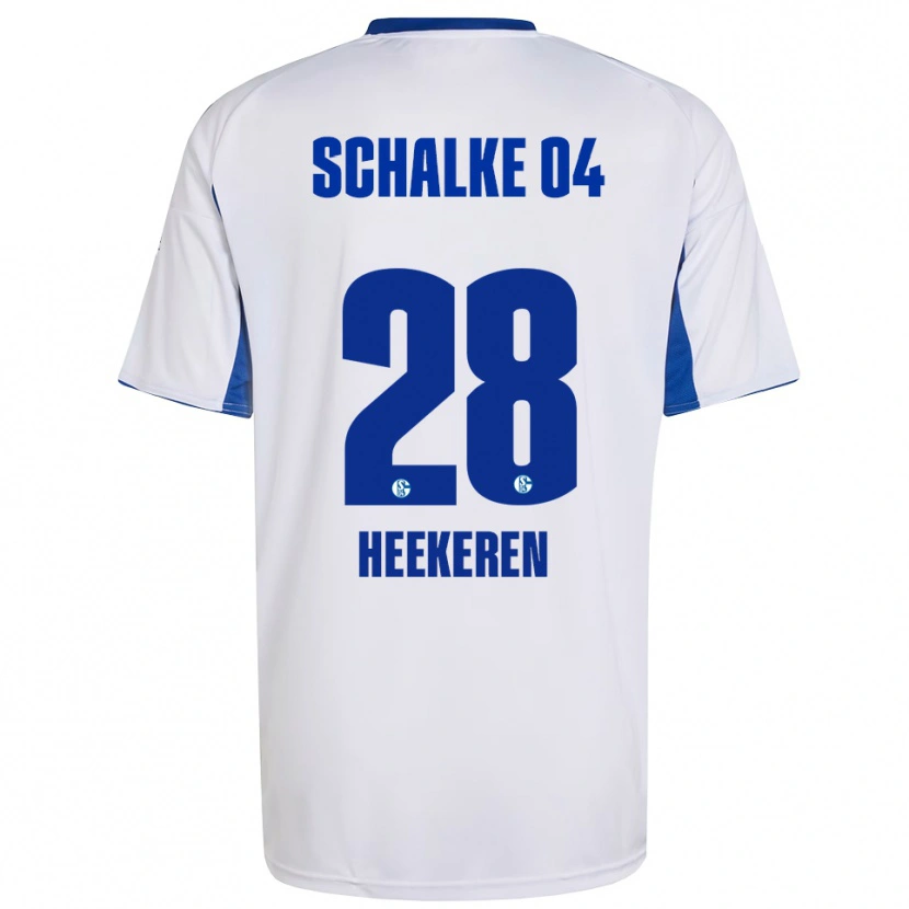 Danxen Kinder Justin Heekeren #28 Weiß Blau Auswärtstrikot Trikot 2025/26 T-Shirt
