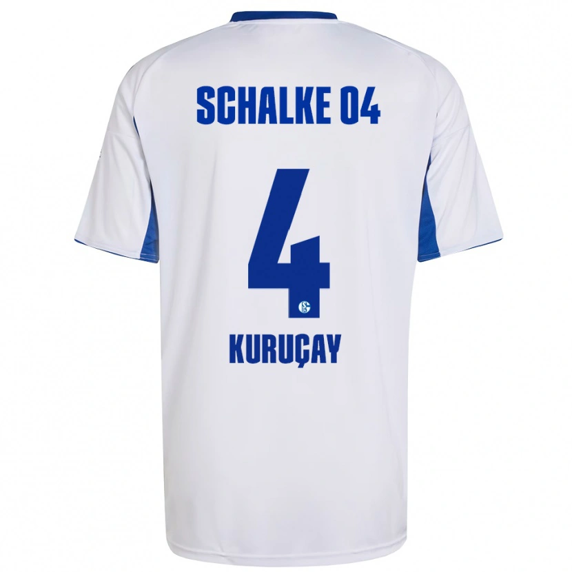Danxen Kinder Hasan Kuruçay #4 Weiß Blau Auswärtstrikot Trikot 2025/26 T-Shirt