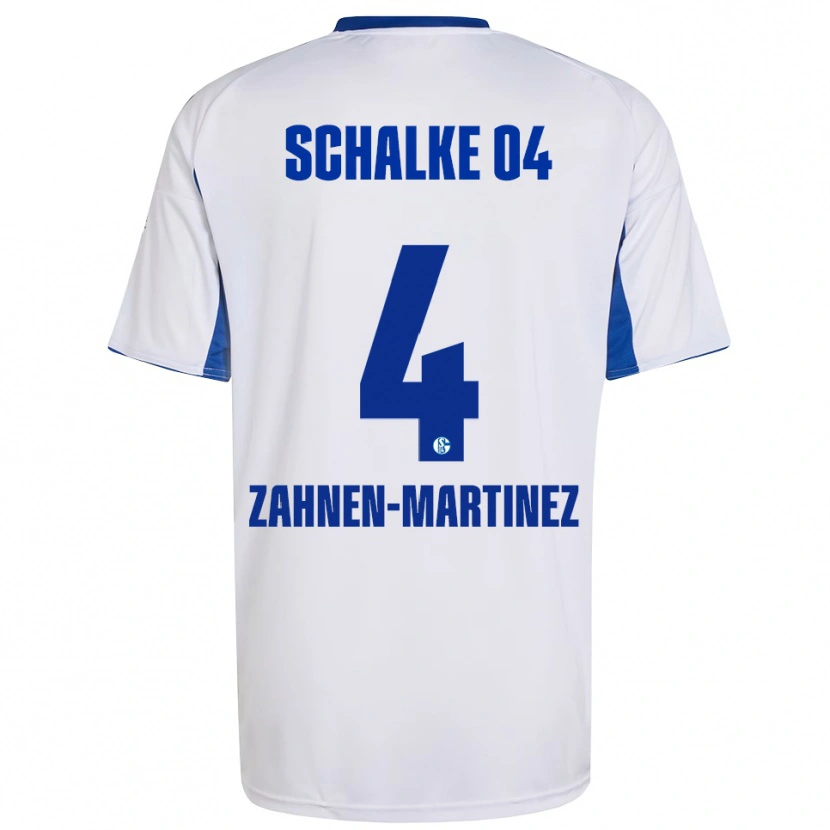 Danxen Kinder Pablo Zahnen-Martinez #4 Weiß Blau Auswärtstrikot Trikot 2025/26 T-Shirt