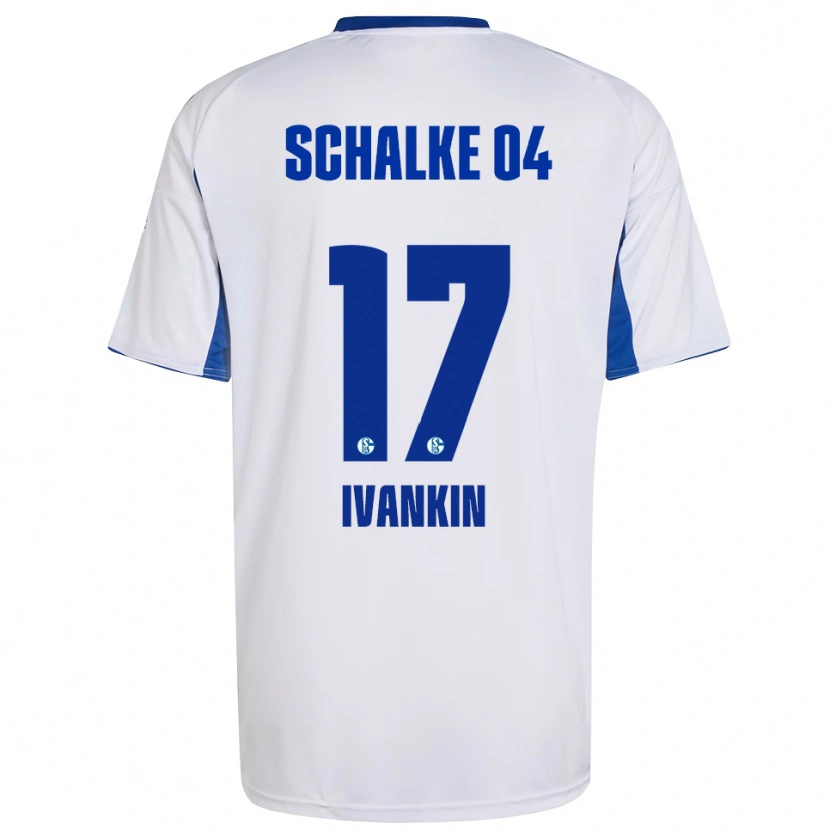 Danxen Kinder Alexander Ivankin #17 Weiß Blau Auswärtstrikot Trikot 2025/26 T-Shirt
