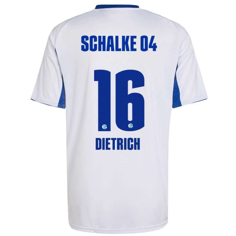 Danxen Kinder Tim Dietrich #16 Weiß Blau Auswärtstrikot Trikot 2025/26 T-Shirt