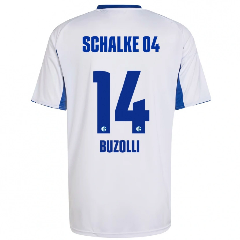 Danxen Kinder Andri Buzolli #14 Weiß Blau Auswärtstrikot Trikot 2025/26 T-Shirt