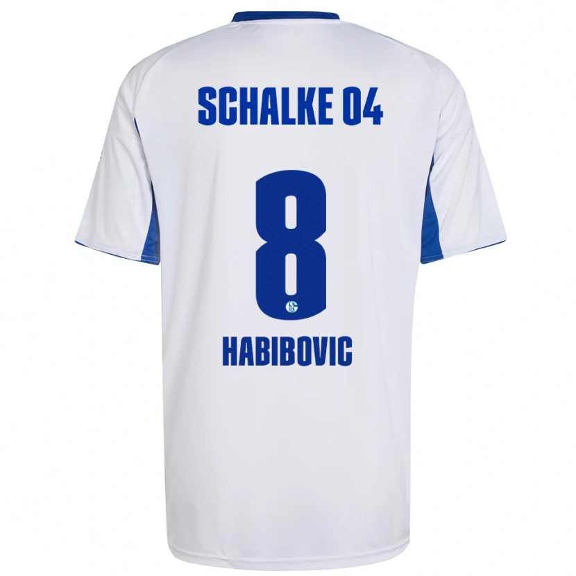 Danxen Kinder Edina Habibovic #8 Weiß Blau Auswärtstrikot Trikot 2025/26 T-Shirt