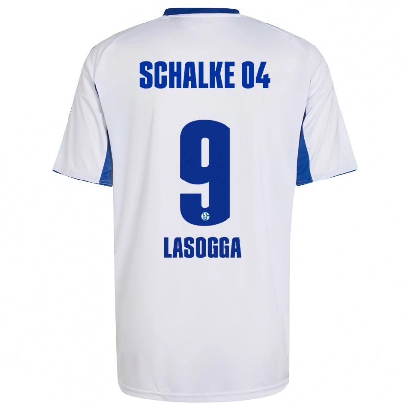 Danxen Kinder Pierre-Michel Lasogga #9 Weiß Blau Auswärtstrikot Trikot 2025/26 T-Shirt