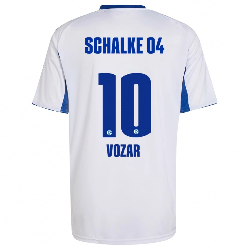 Danxen Kinder Luca Vozar #10 Weiß Blau Auswärtstrikot Trikot 2025/26 T-Shirt