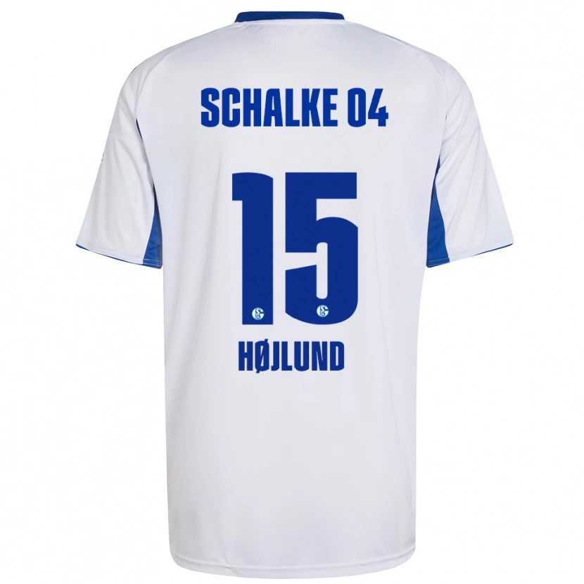 Danxen Kinder Emil Højlund #15 Weiß Blau Auswärtstrikot Trikot 2025/26 T-Shirt