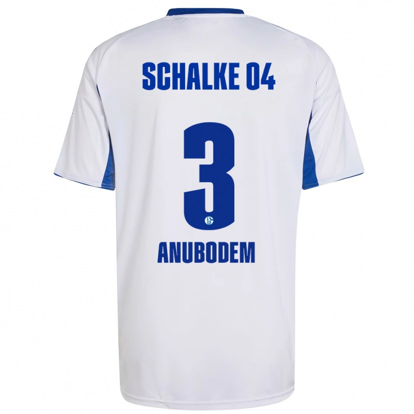 Danxen Kinder Ngufor Anubodem #3 Weiß Blau Auswärtstrikot Trikot 2025/26 T-Shirt