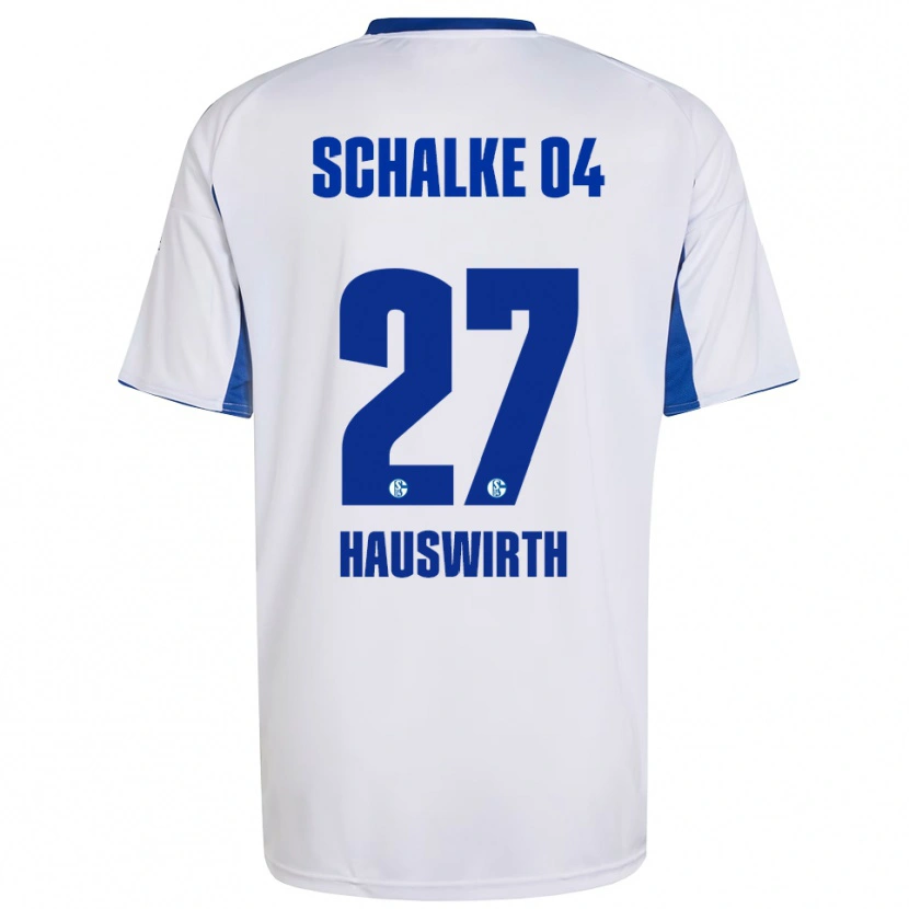 Danxen Kinder Max Hauswirth #27 Weiß Blau Auswärtstrikot Trikot 2025/26 T-Shirt