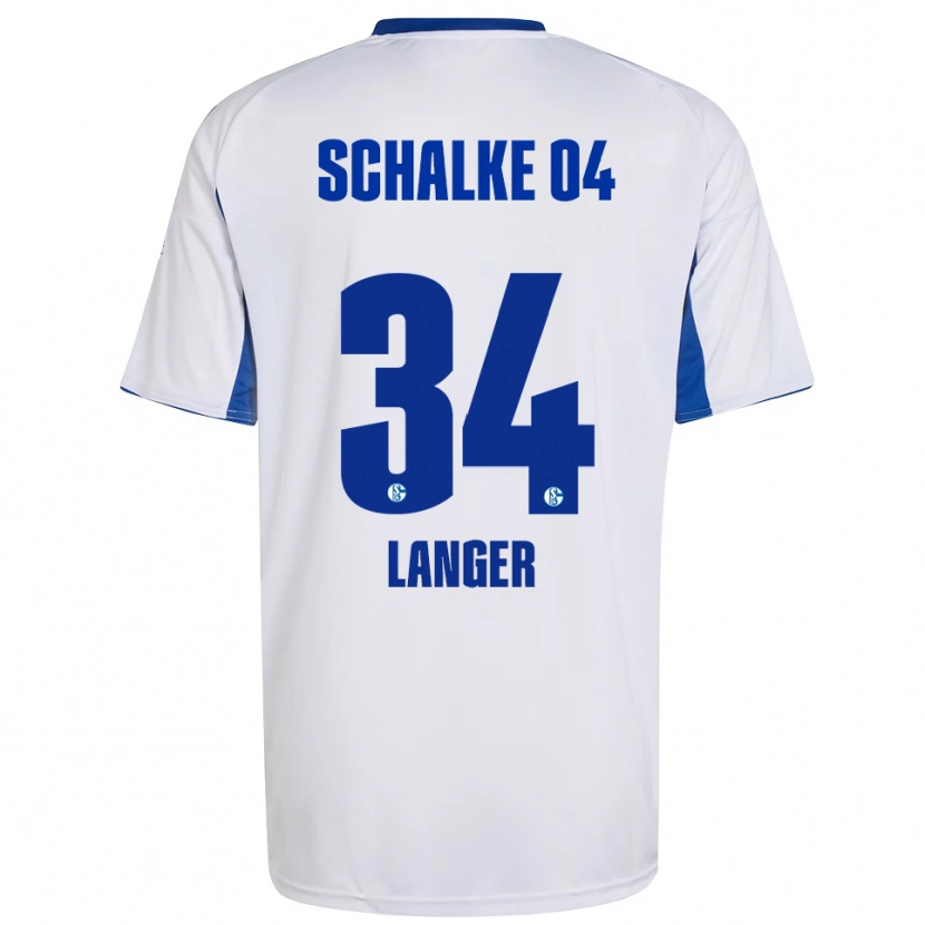 Danxen Kinder Michael Langer #34 Weiß Blau Auswärtstrikot Trikot 2025/26 T-Shirt