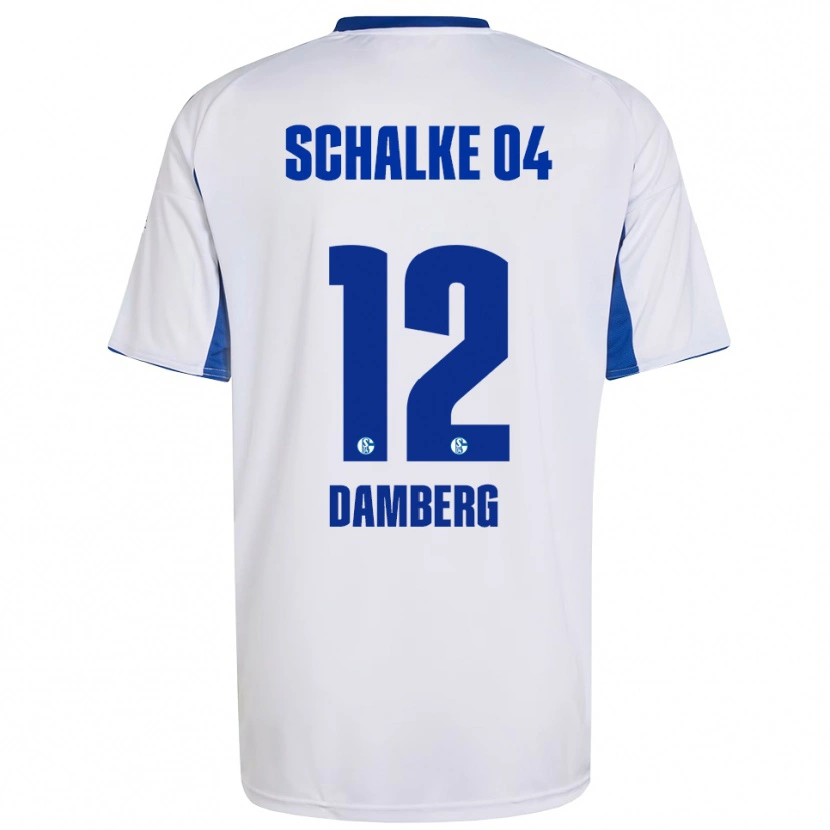 Danxen Kinder Niclas Damberg #12 Weiß Blau Auswärtstrikot Trikot 2025/26 T-Shirt