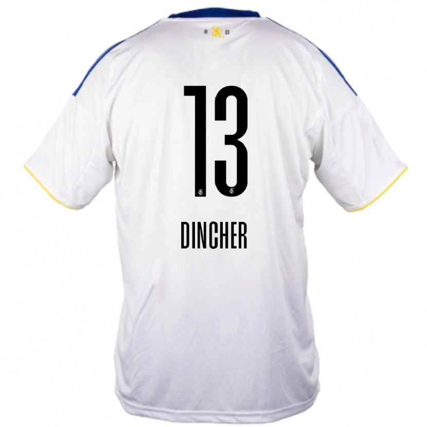 Danxen Kinder Noah Dincher #13 Weiß Blau Gelb Auswärtstrikot Trikot 2025/26 T-Shirt