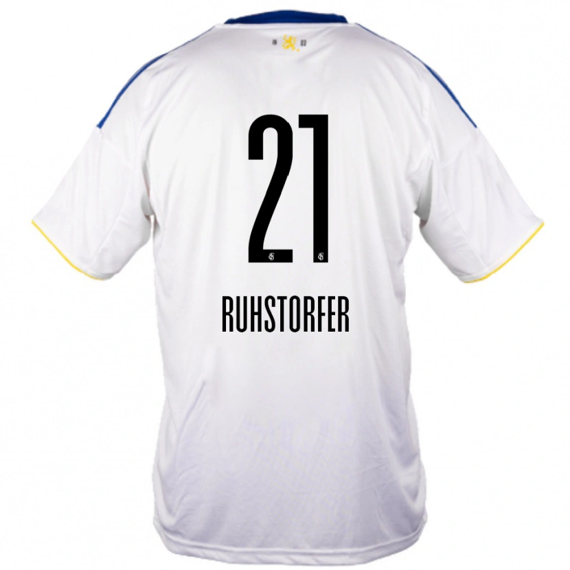 Danxen Kinder Kimberly Ruhstorfer #21 Weiß Blau Gelb Auswärtstrikot Trikot 2025/26 T-Shirt