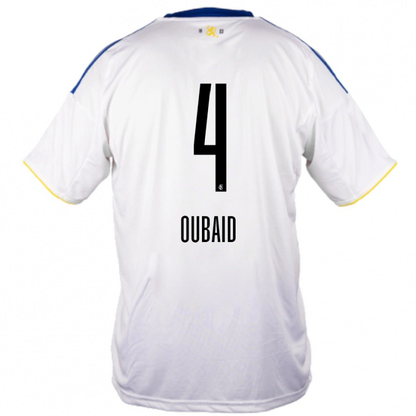 Danxen Kinder Obeida Oubaid #4 Weiß Blau Gelb Auswärtstrikot Trikot 2025/26 T-Shirt