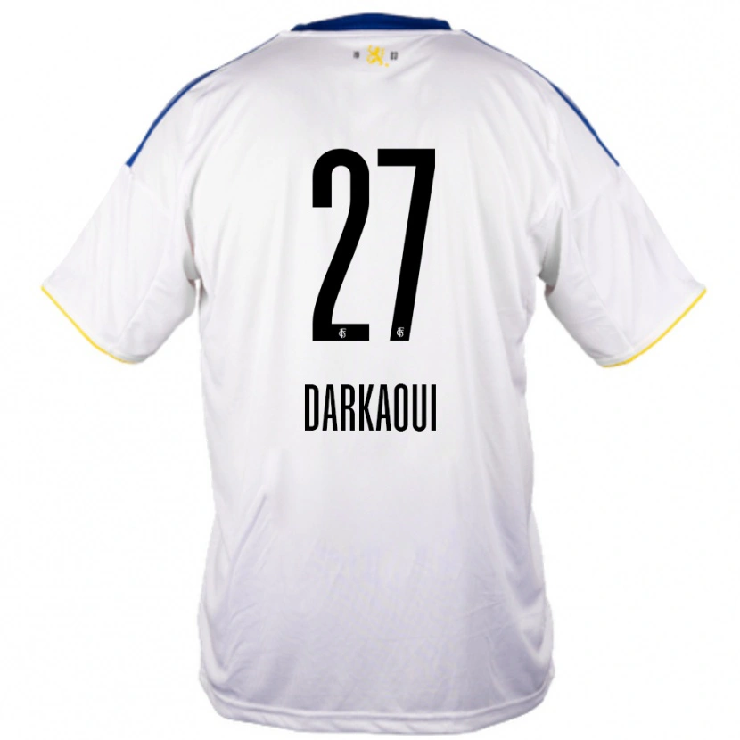 Danxen Kinder Gibriel Darkaoui #27 Weiß Blau Gelb Auswärtstrikot Trikot 2025/26 T-Shirt