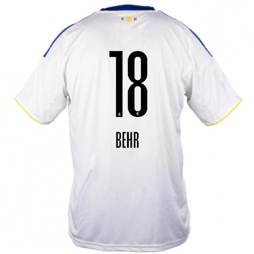 Danxen Kinder Luca Behr #18 Weiß Blau Gelb Auswärtstrikot Trikot 2025/26 T-Shirt