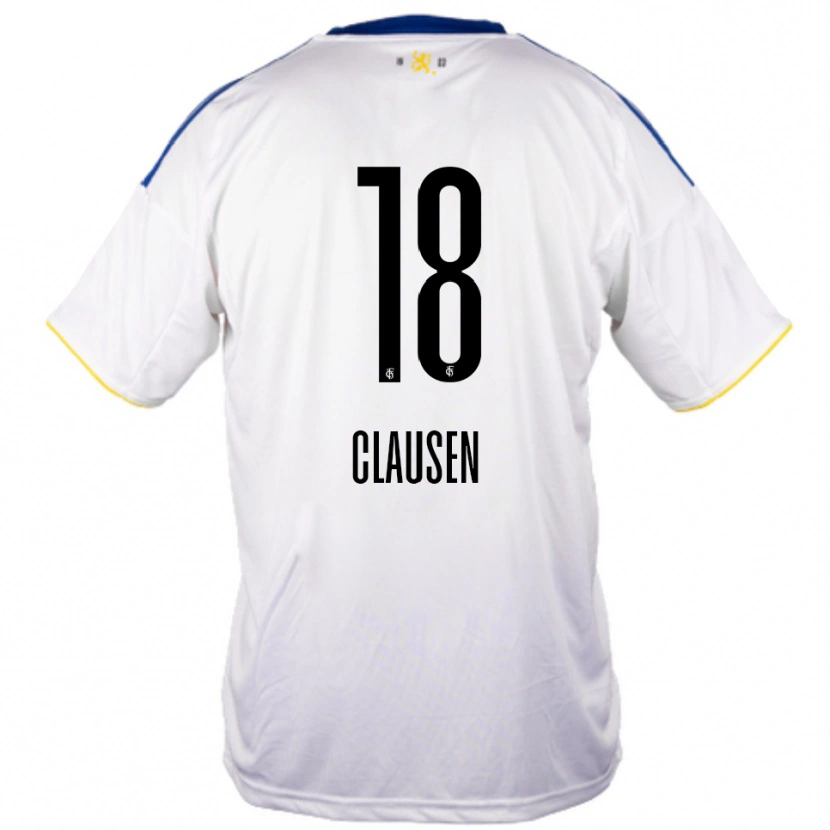 Danxen Kinder Nora Clausen #18 Weiß Blau Gelb Auswärtstrikot Trikot 2025/26 T-Shirt