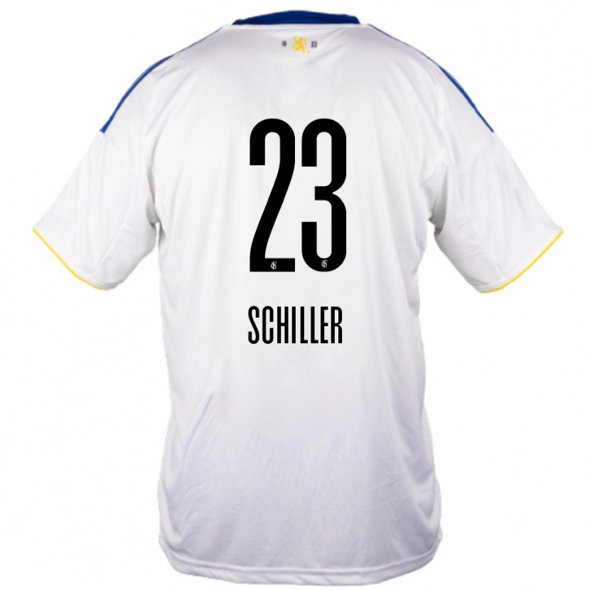 Danxen Kinder Niklas Schiller #23 Weiß Blau Gelb Auswärtstrikot Trikot 2025/26 T-Shirt