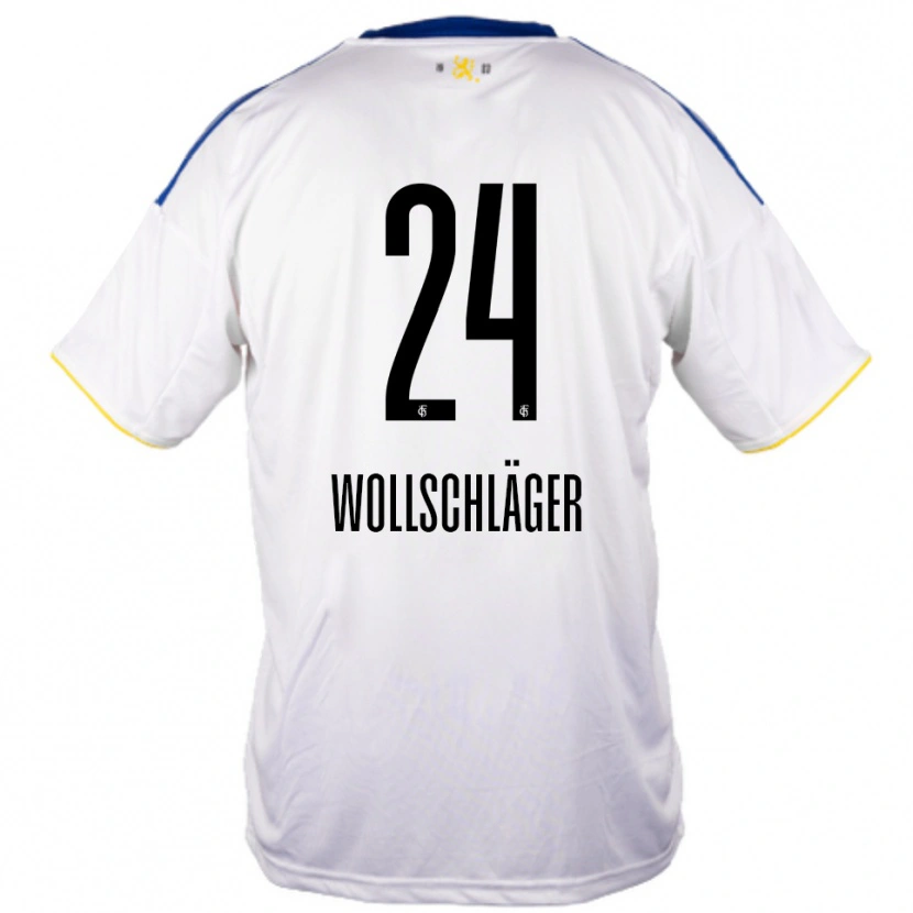 Danxen Kinder Luca Wollschläger #24 Weiß Blau Gelb Auswärtstrikot Trikot 2025/26 T-Shirt