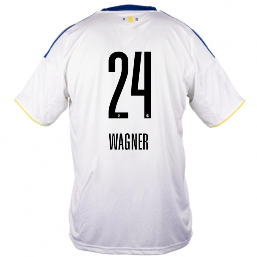 Danxen Kinder Emma Wagner #24 Weiß Blau Gelb Auswärtstrikot Trikot 2025/26 T-Shirt