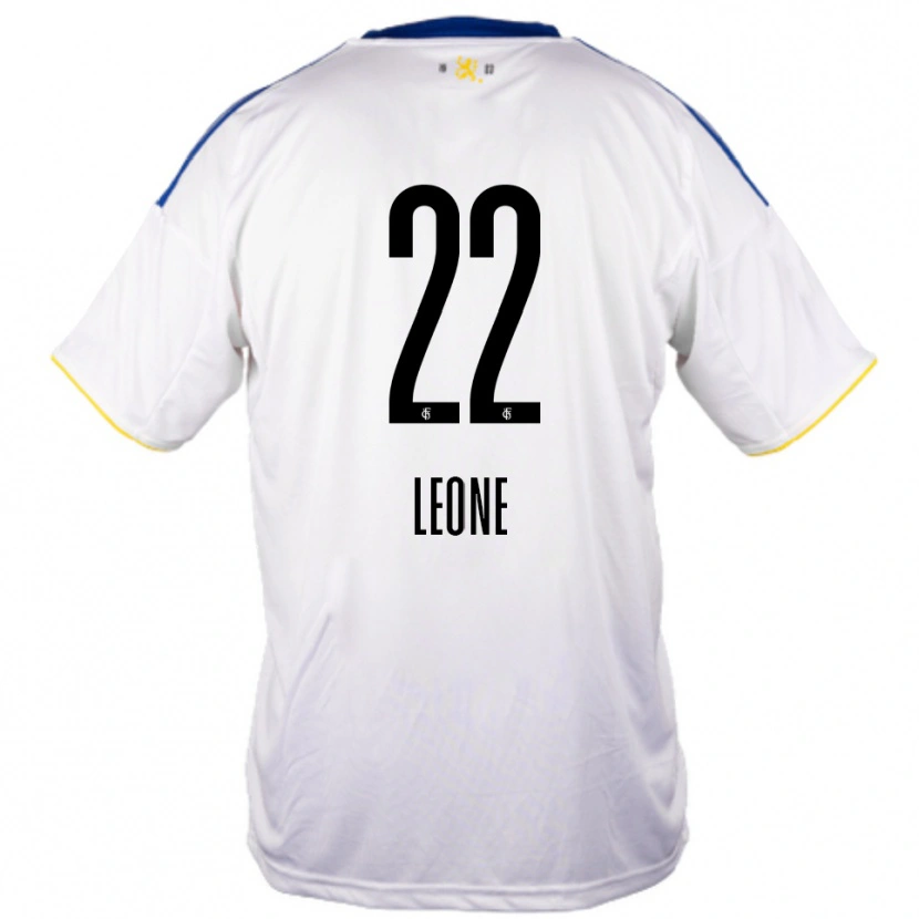 Danxen Kinder Vincent Leone #22 Weiß Blau Gelb Auswärtstrikot Trikot 2025/26 T-Shirt