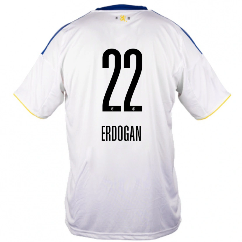 Danxen Kinder Batuhan Erdogan #22 Weiß Blau Gelb Auswärtstrikot Trikot 2025/26 T-Shirt