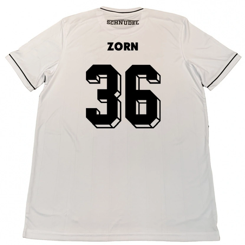 Danxen Kinder Emil Zorn #36 Weiß Schwarz Auswärtstrikot Trikot 2025/26 T-Shirt