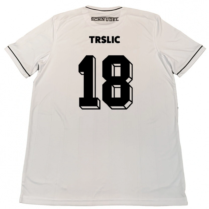 Danxen Kinder Luca Trslic #18 Weiß Schwarz Auswärtstrikot Trikot 2025/26 T-Shirt