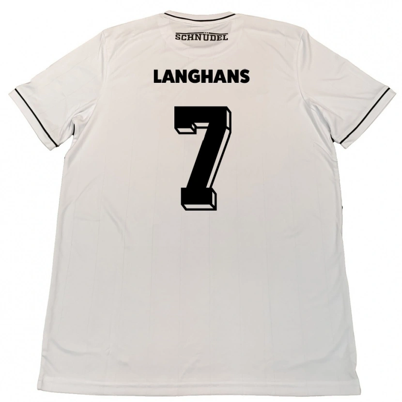 Danxen Kinder Leonard Langhans #7 Weiß Schwarz Auswärtstrikot Trikot 2025/26 T-Shirt