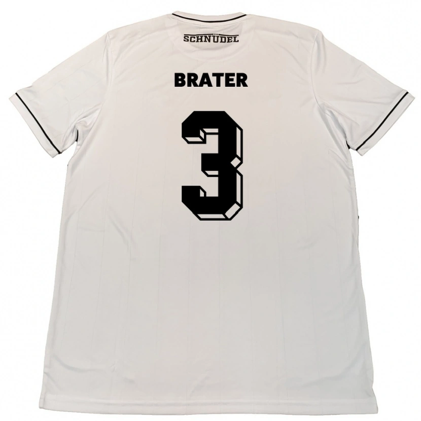 Danxen Kinder Janis Brater #3 Weiß Schwarz Auswärtstrikot Trikot 2025/26 T-Shirt