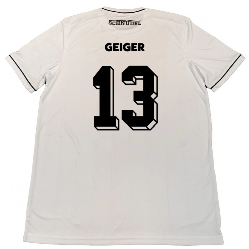 Danxen Kinder Luca Geiger #13 Weiß Schwarz Auswärtstrikot Trikot 2025/26 T-Shirt